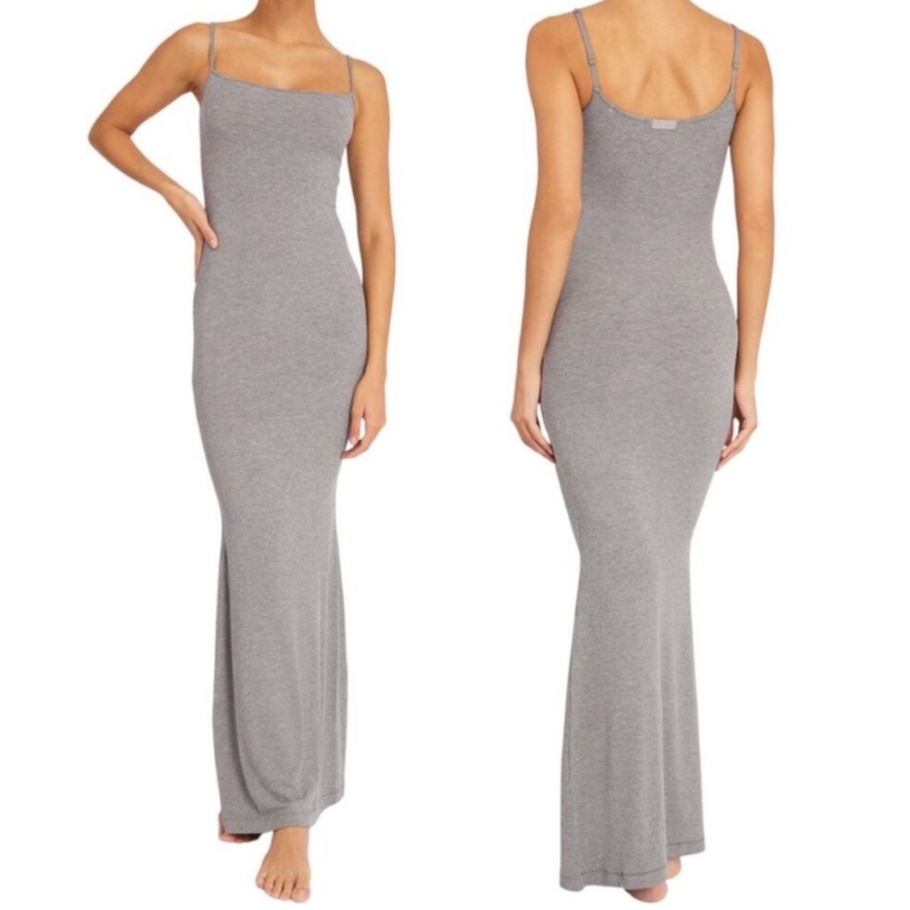 Skims Soft Lounge Heather Grey Long Maxi Dress - Picture 6 of 6